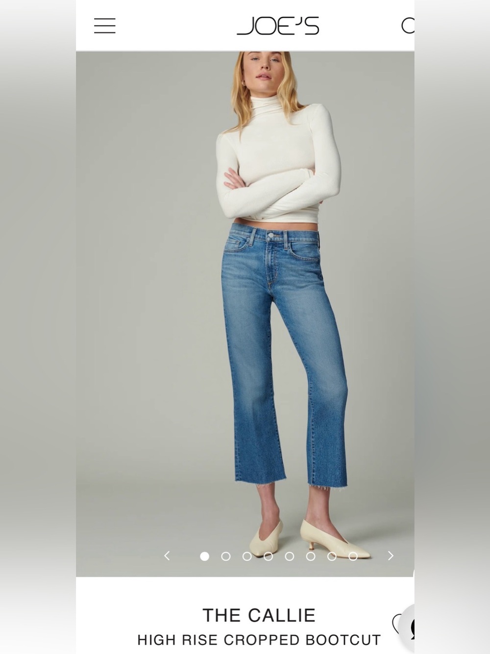 Joe’s THE CALLIE
HIGH RISE CROPPED BOOTCUT
NWT sz 26